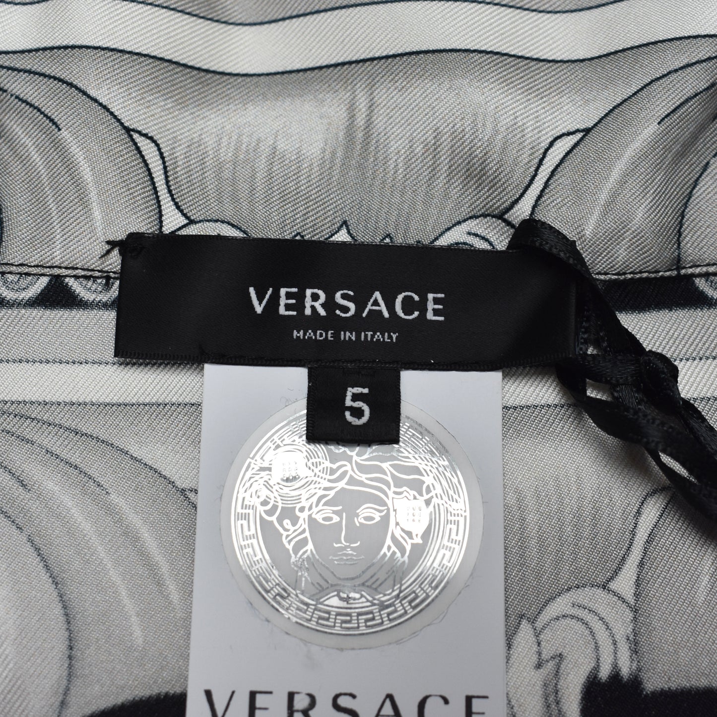 Versace - Black / Silver Barocco Print Silk Shirt