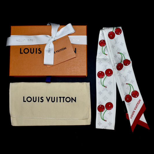 Louis Vuitton x Murakami - Monogram Cerise Silk Bandeau (White/Cherry)