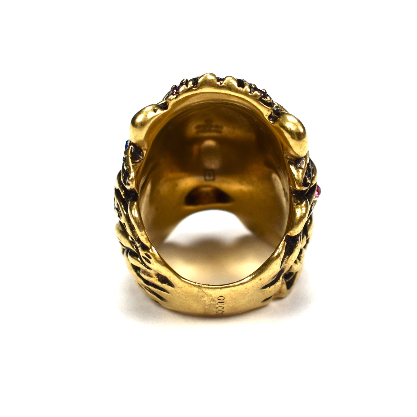 Vintage Gold Rainbow Crystal Lion Ring