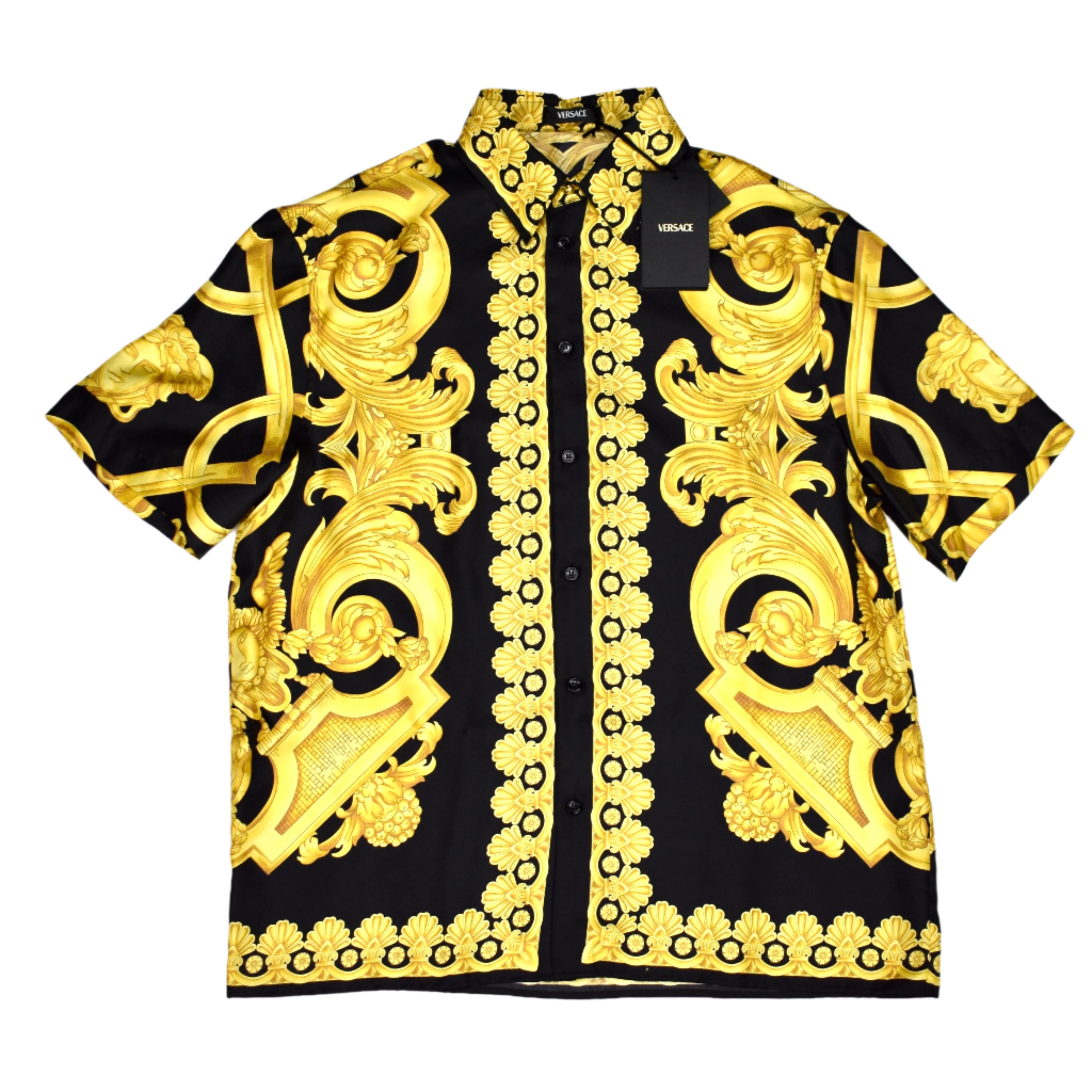 Versace - Black / Gold Barocco Medusa Silk Shirt – eluXive
