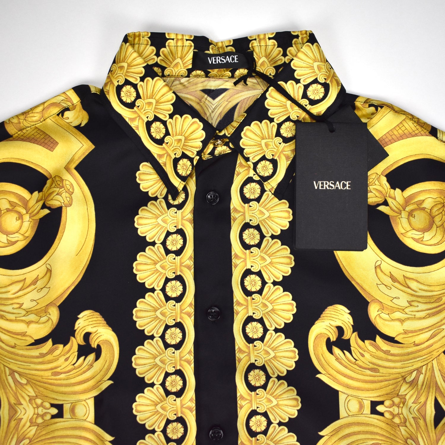 Versace - Black / Gold Barocco Medusa Silk Shirt eluXive Versace - Black / Gold Barocco Medusa Silk Shirt eluXive
