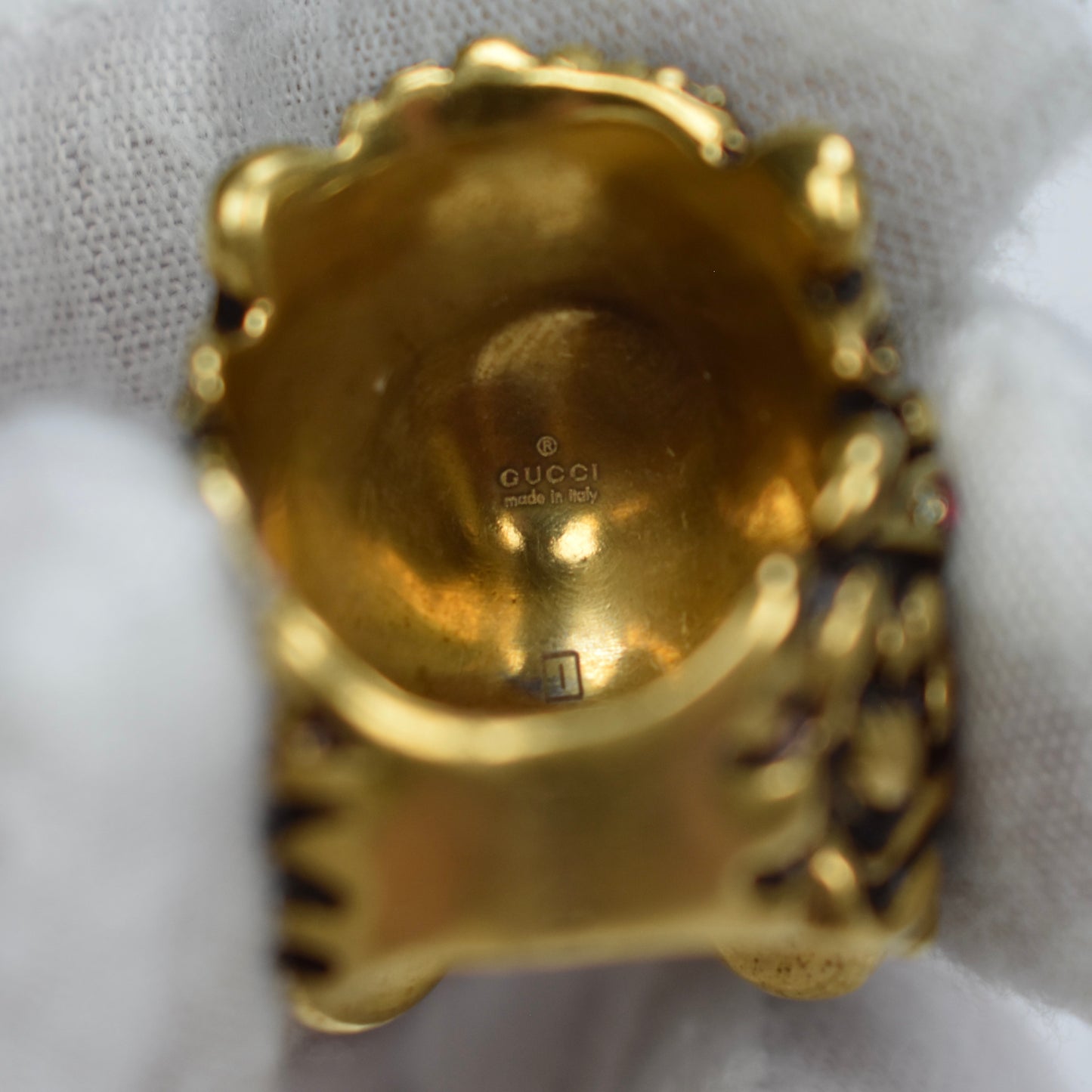 Vintage Gold Rainbow Crystal Lion Ring
