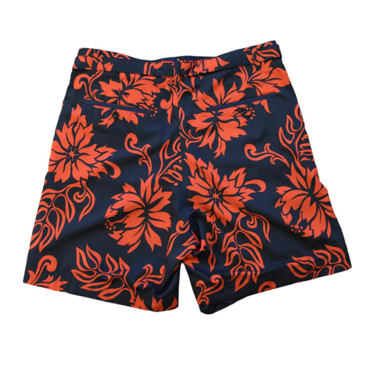 Sacai - Black & Red Floral Print Belted Shorts