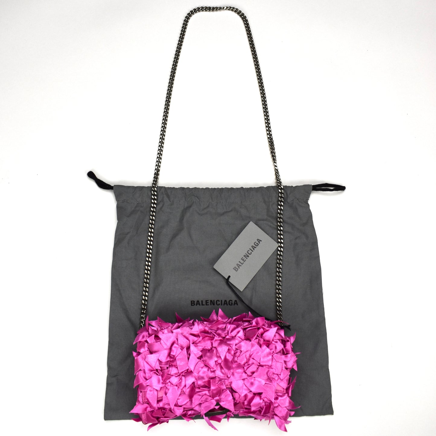 Balenciaga - Satin Bows Wallet on Chain Hourglass Bag (Magenta)