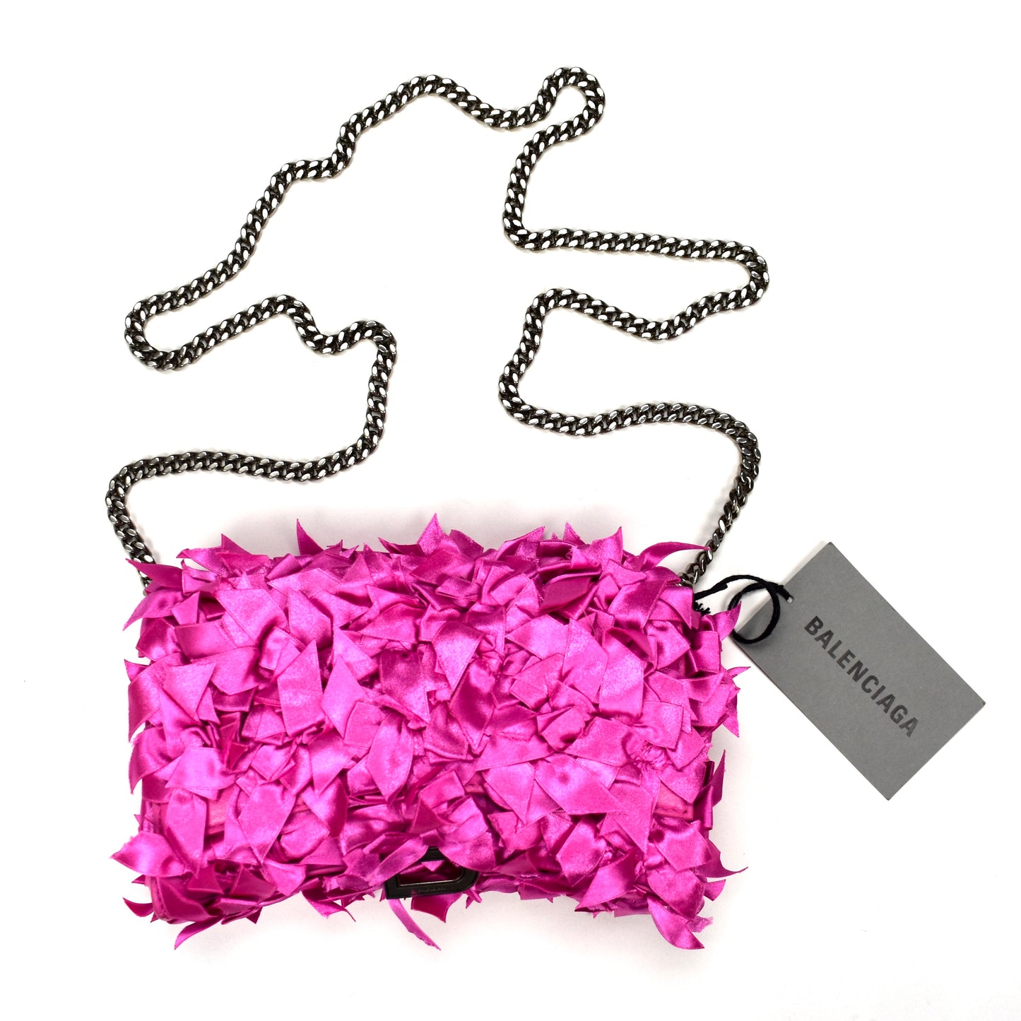 Balenciaga - Satin Bows Wallet on Chain Hourglass Bag (Magenta)