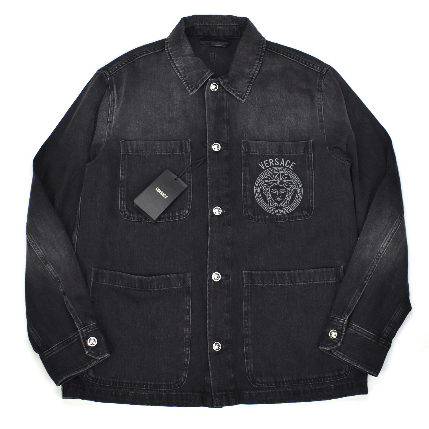 Versace - Black Medusa Logo Denim Jacket