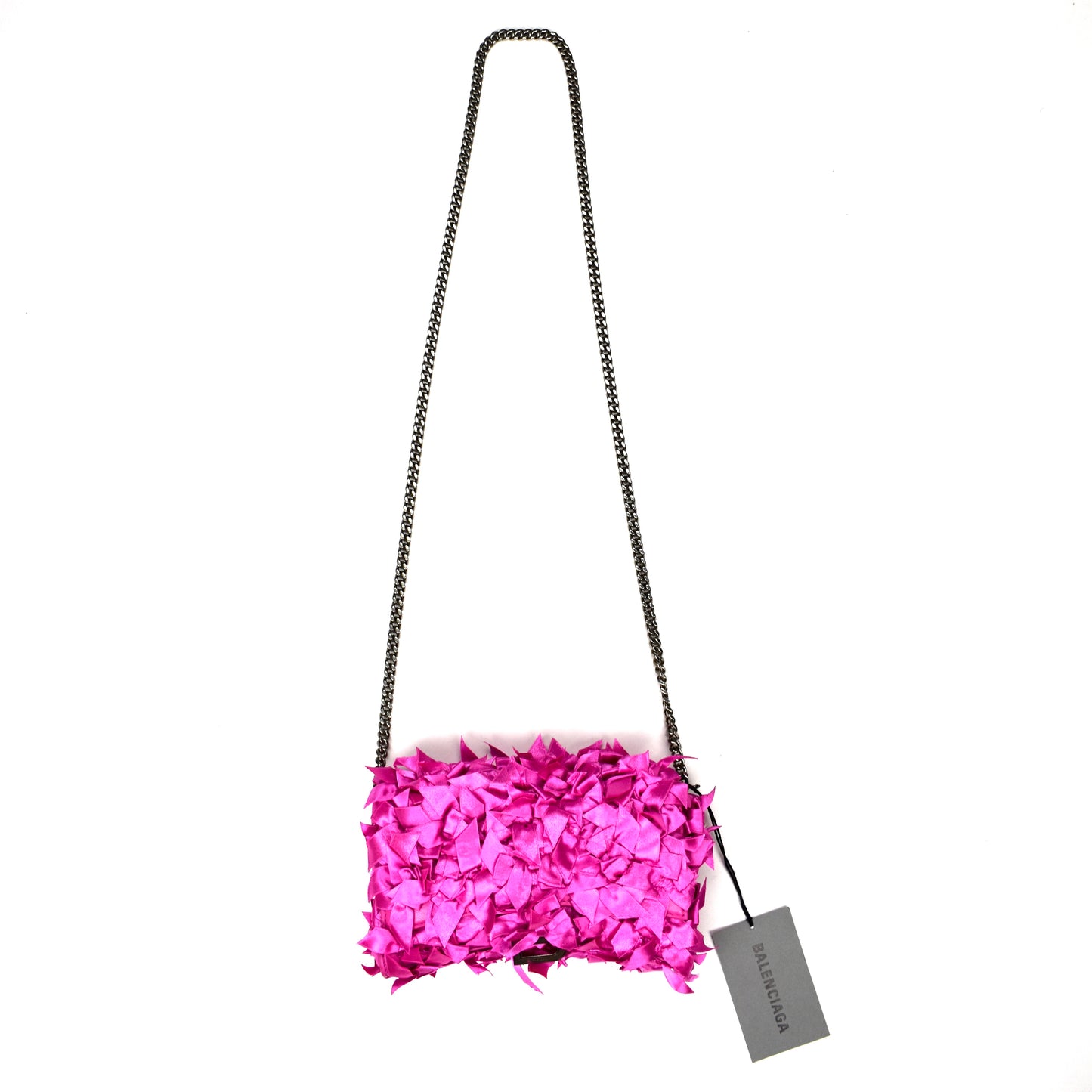 Balenciaga - Satin Bows Wallet on Chain Hourglass Bag (Magenta)