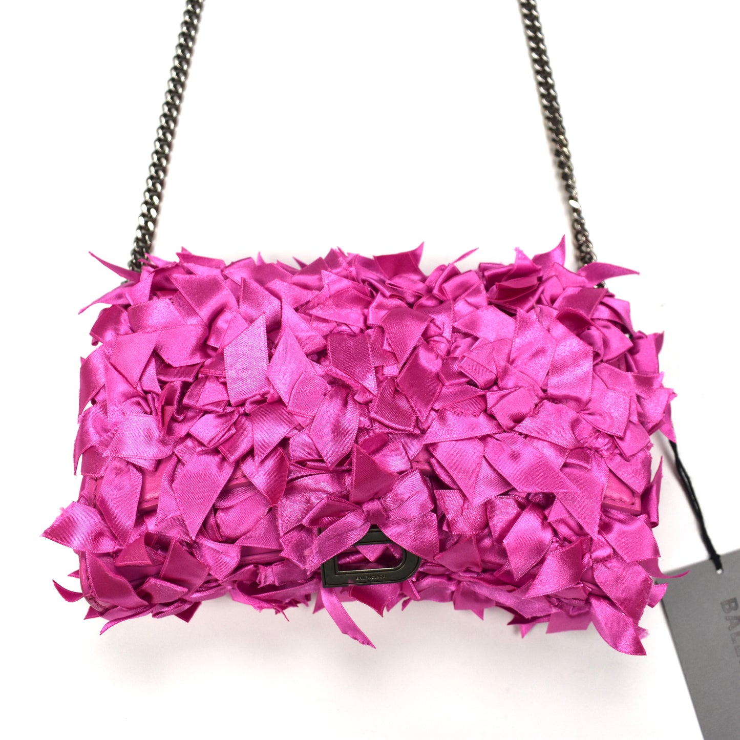 Balenciaga - Satin Bows Wallet on Chain Hourglass Bag (Magenta)