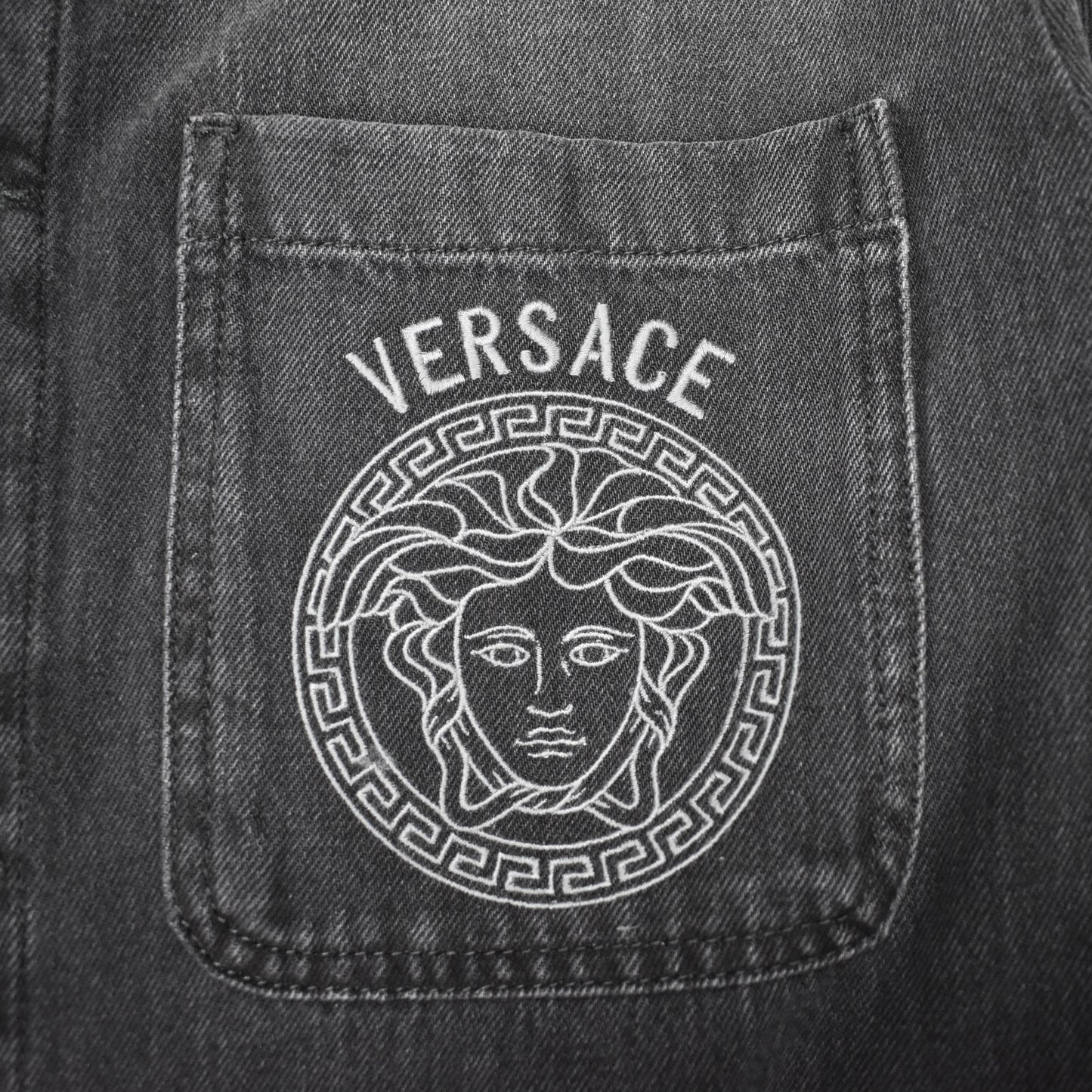 Versace - Black Medusa Logo Denim Jacket