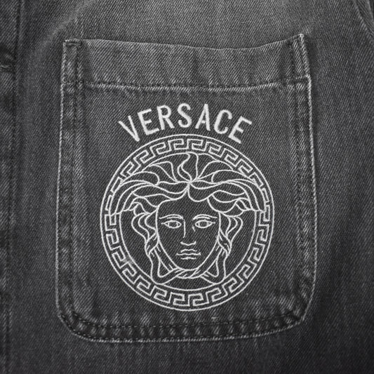 Versace - Black Medusa Logo Denim Jacket