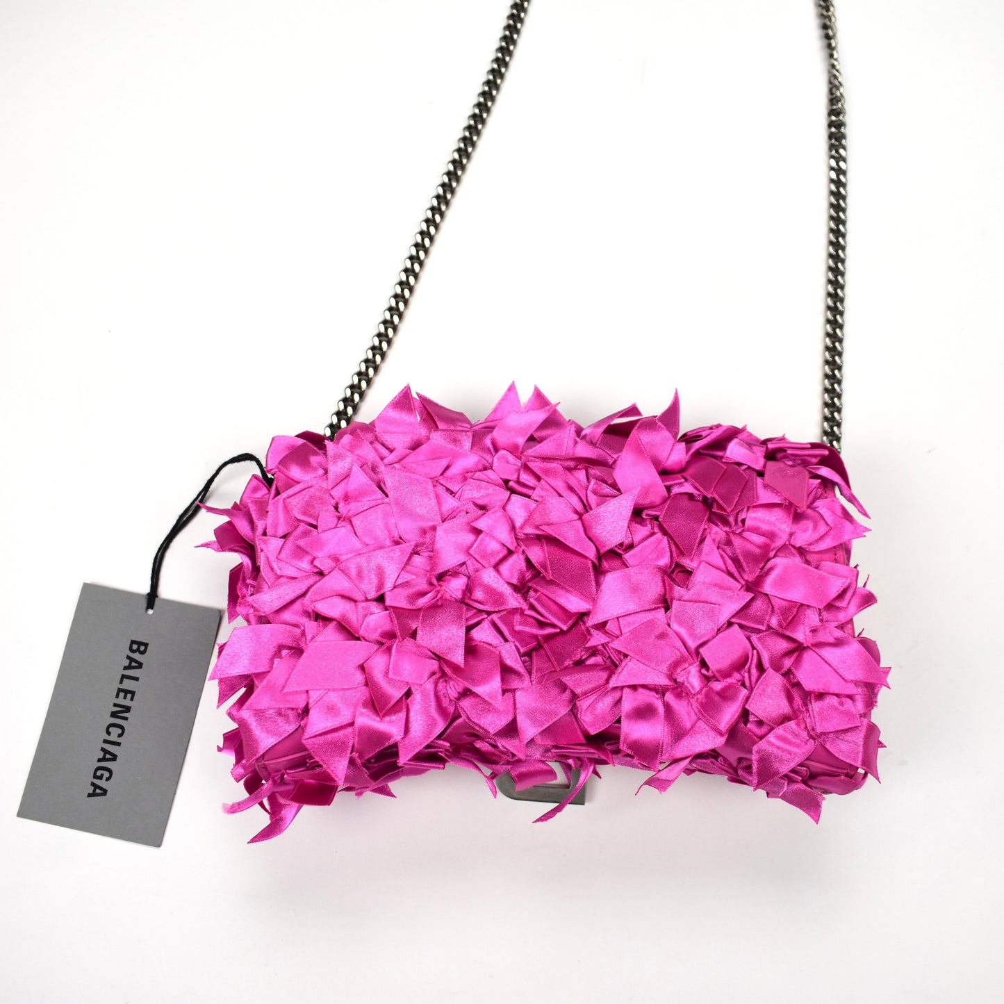 Balenciaga - Satin Bows Wallet on Chain Hourglass Bag (Magenta)