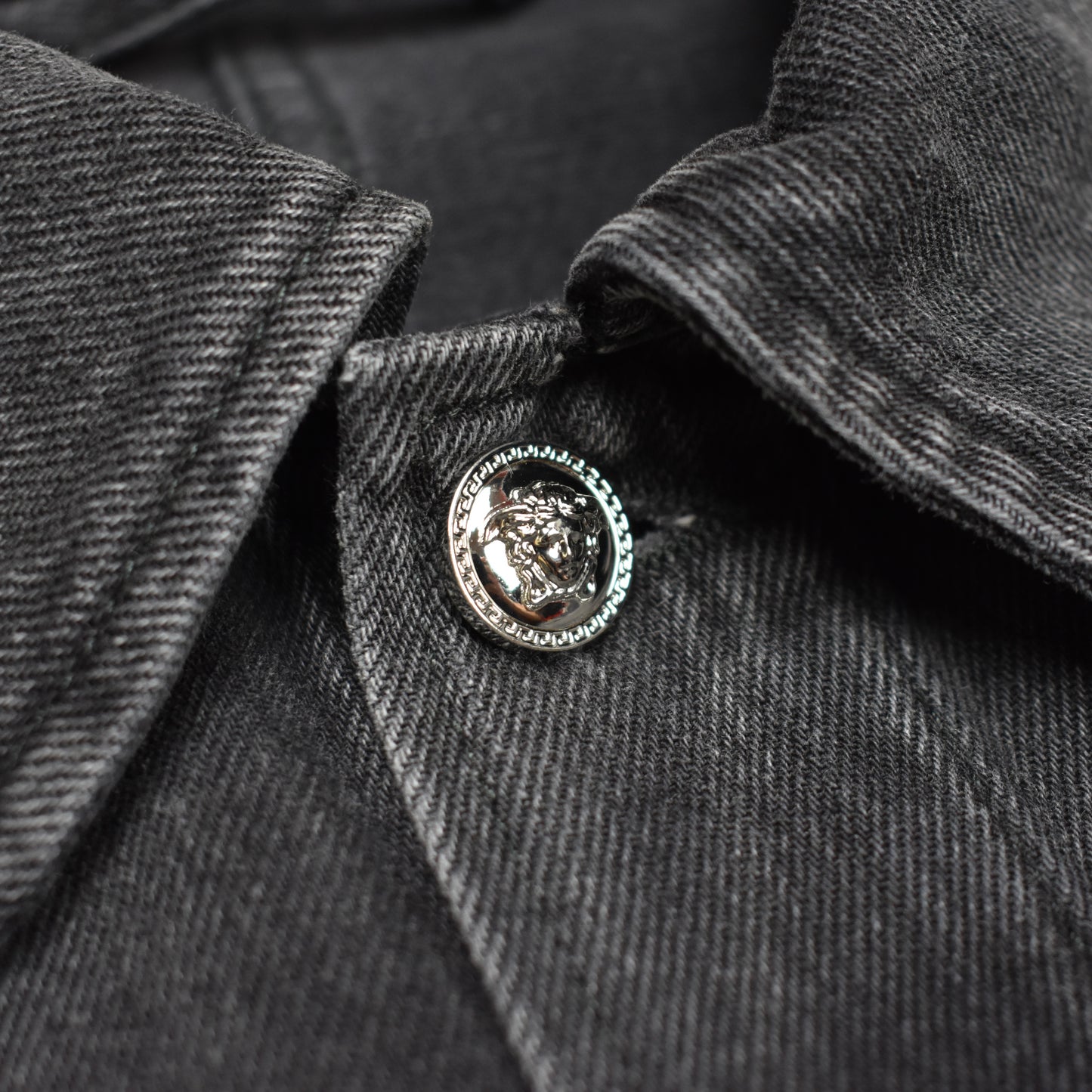 Versace - Black Medusa Logo Denim Jacket