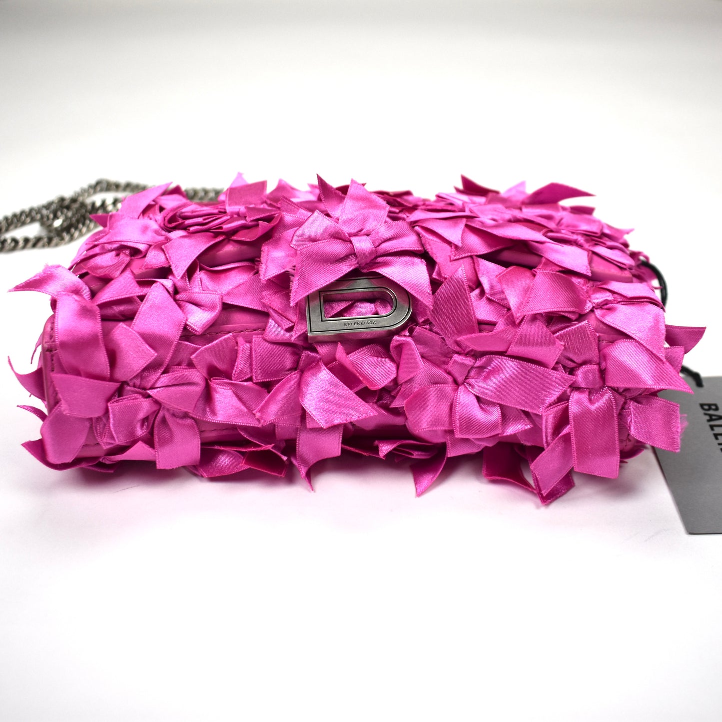 Balenciaga - Satin Bows Wallet on Chain Hourglass Bag (Magenta)