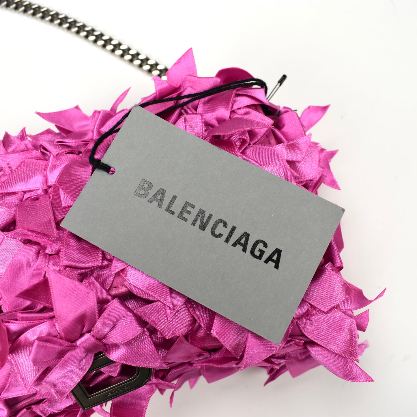 Balenciaga - Satin Bows Wallet on Chain Hourglass Bag (Magenta)