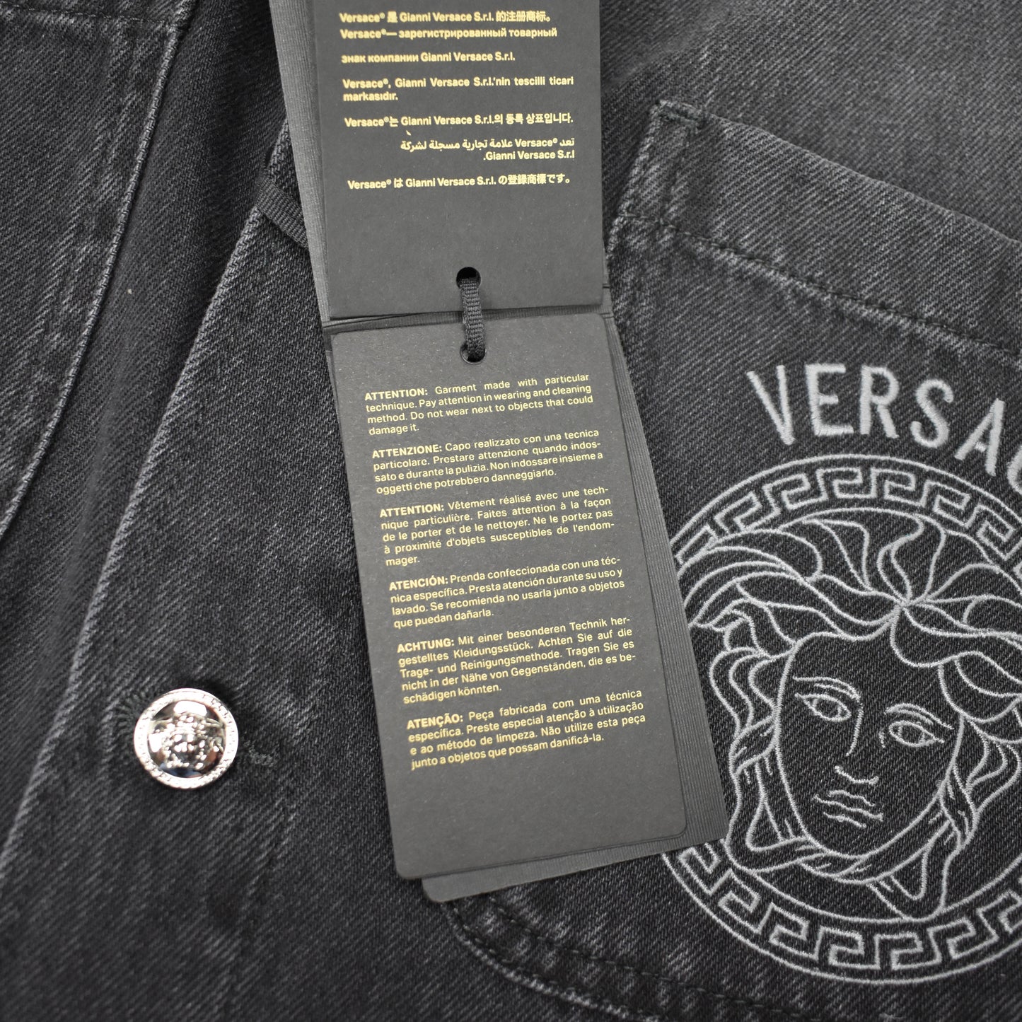 Versace - Black Medusa Logo Denim Jacket