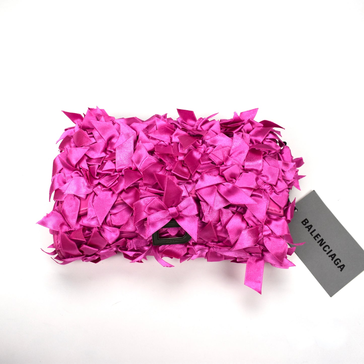 Balenciaga - Satin Bows Wallet on Chain Hourglass Bag (Magenta)