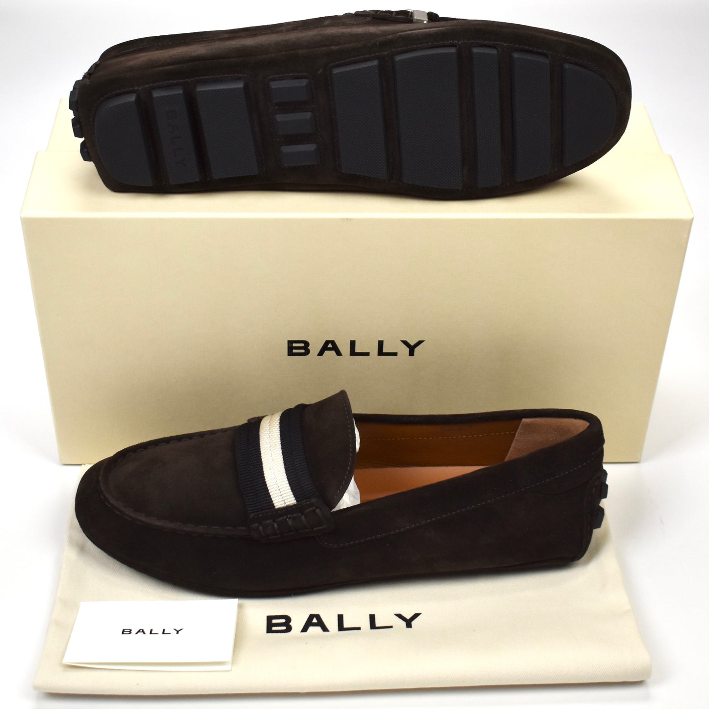 Bally - Dark Brown Suede Kansan Driving Loafers
