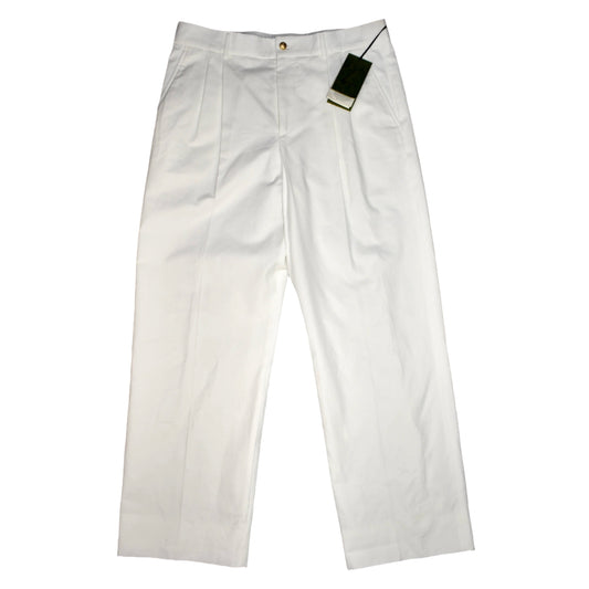 Gucci - White Flying Pig Embroidered Wide Leg Pants