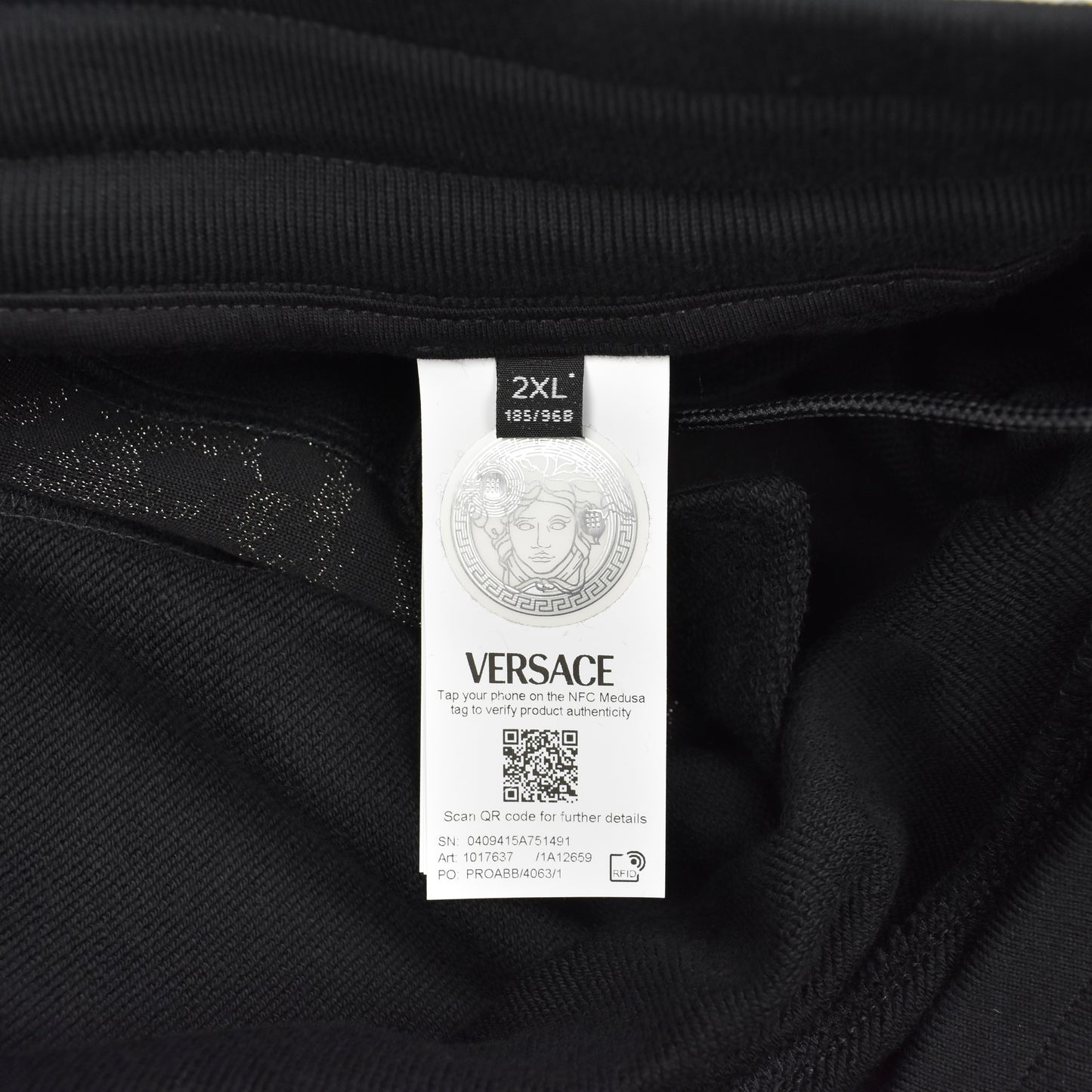Versace - Black Metallic Baroque Trim Sweatpants
