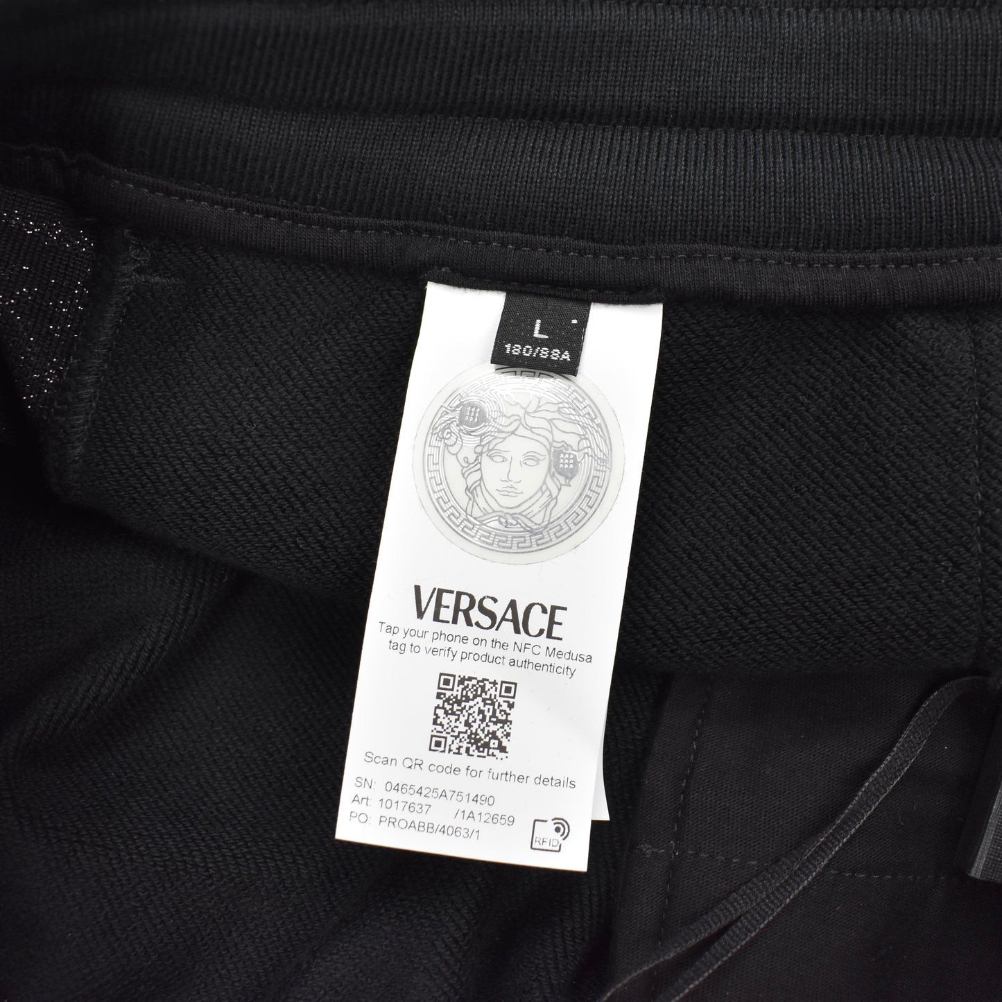 Versace - Black Metallic Baroque Trim Sweatpants