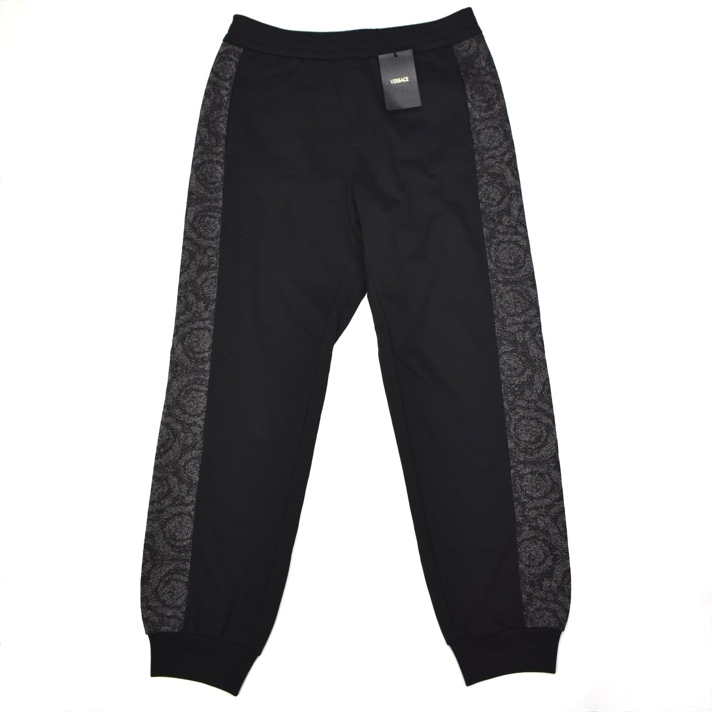 Versace - Black Metallic Baroque Trim Sweatpants