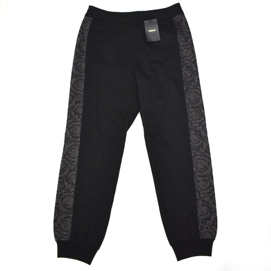Versace - Black Metallic Baroque Trim Sweatpants