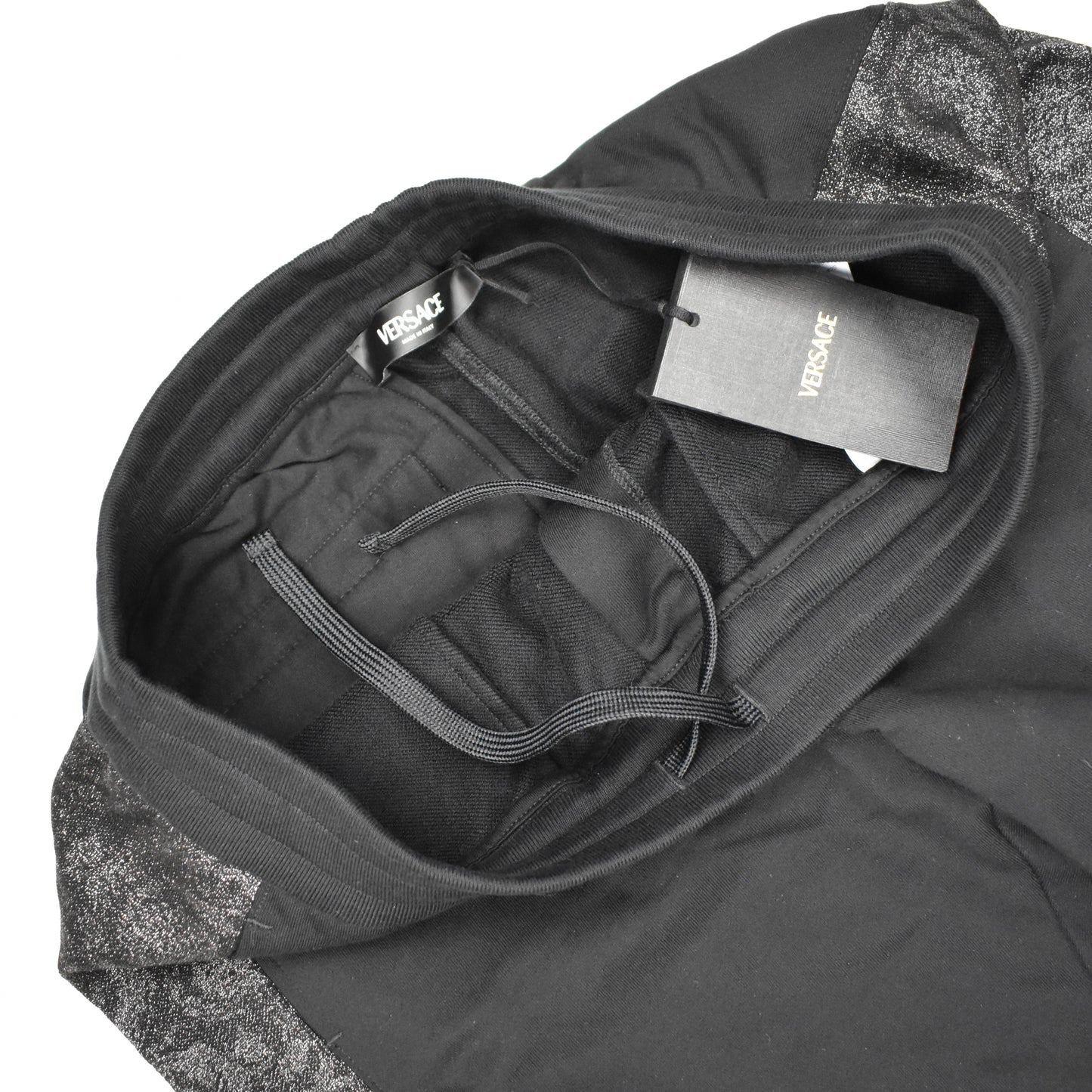 Versace - Black Metallic Baroque Trim Sweatpants