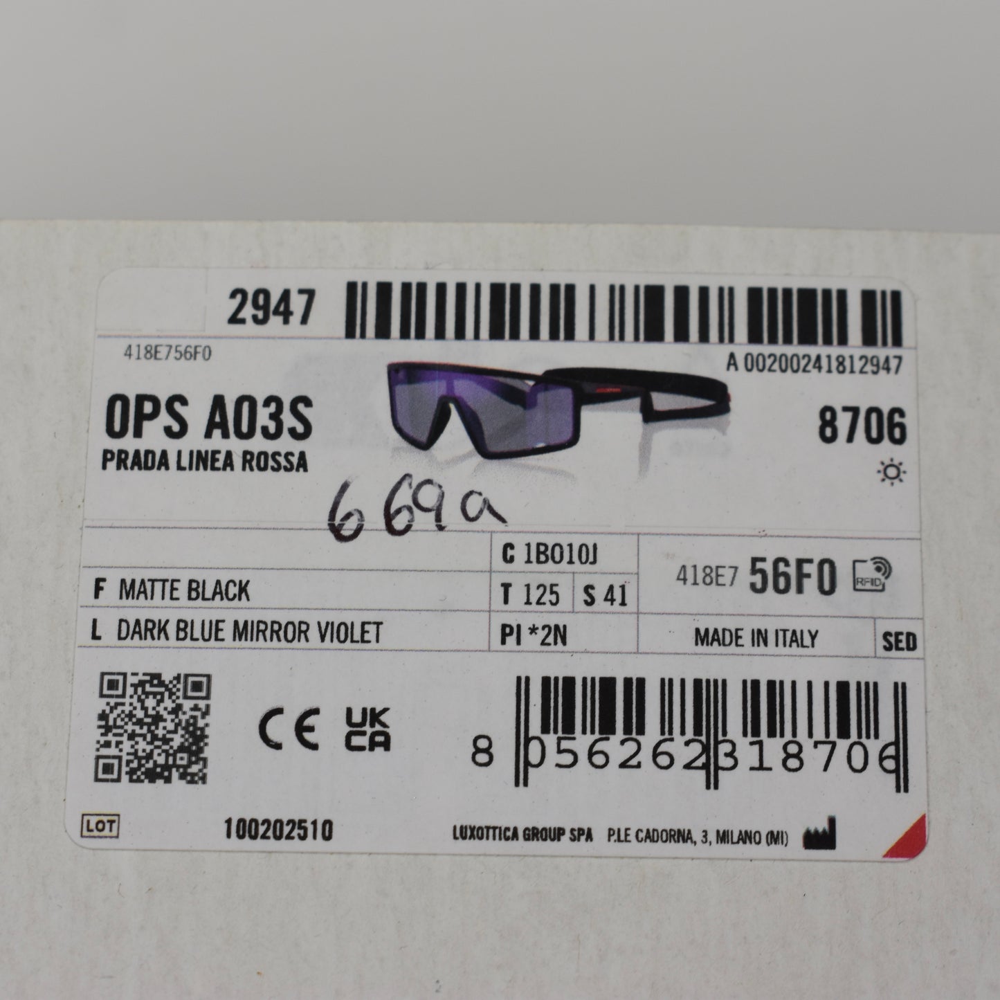 Prada - PS A03S Sport Sunglasses w/ Strap