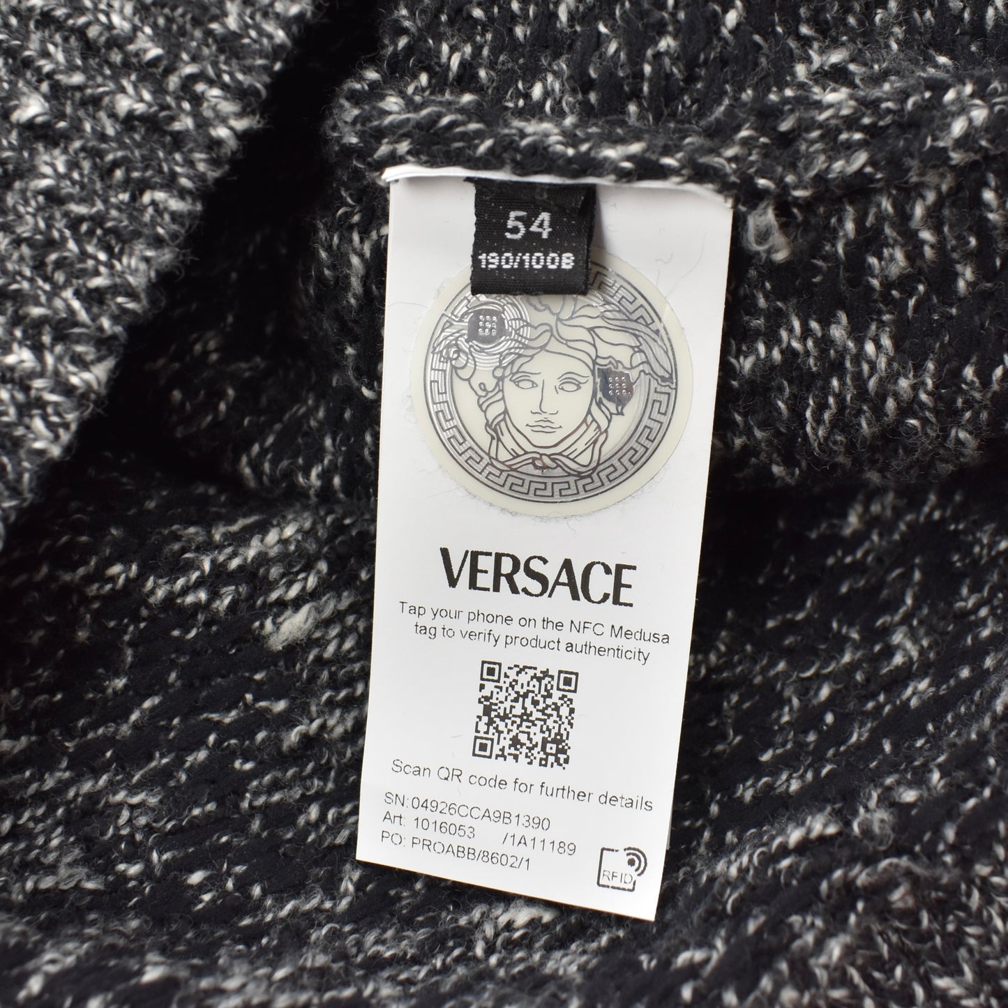 Versace - Black Baroque Knit Tweed Sweater