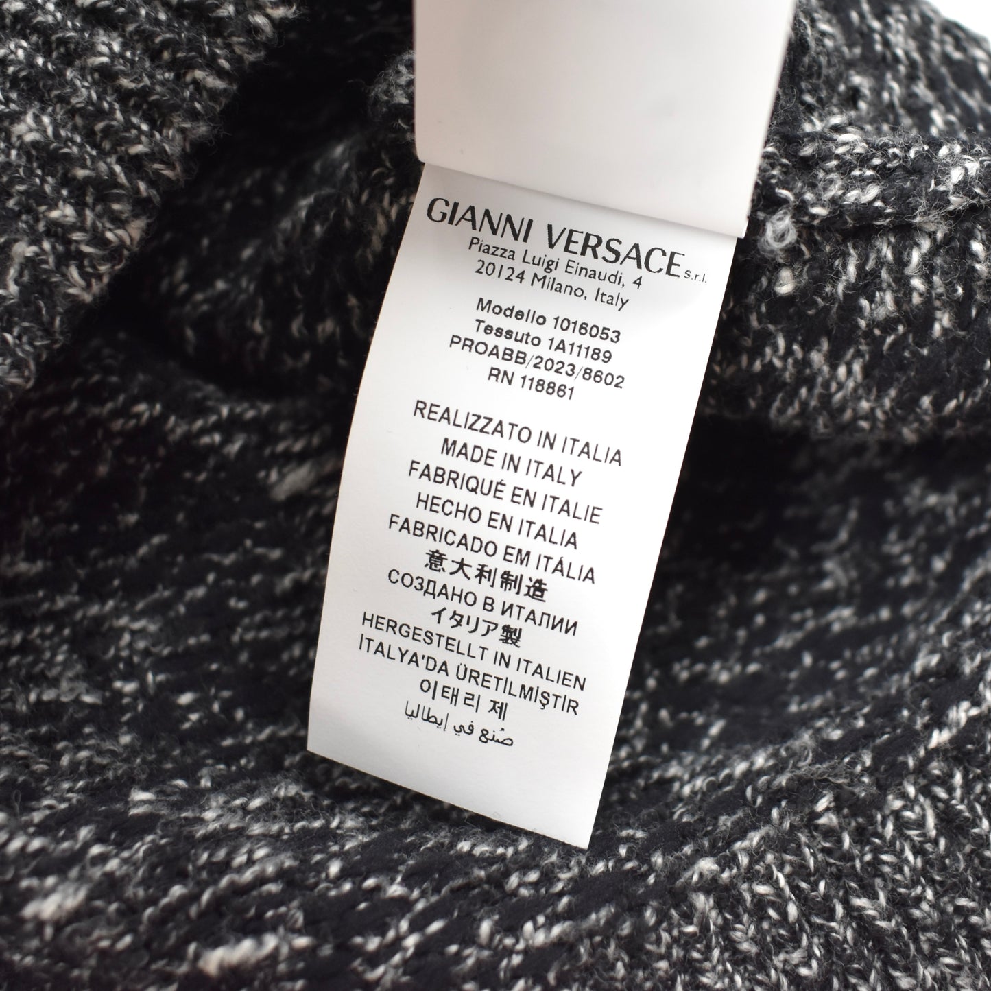 Versace - Black Baroque Knit Tweed Sweater