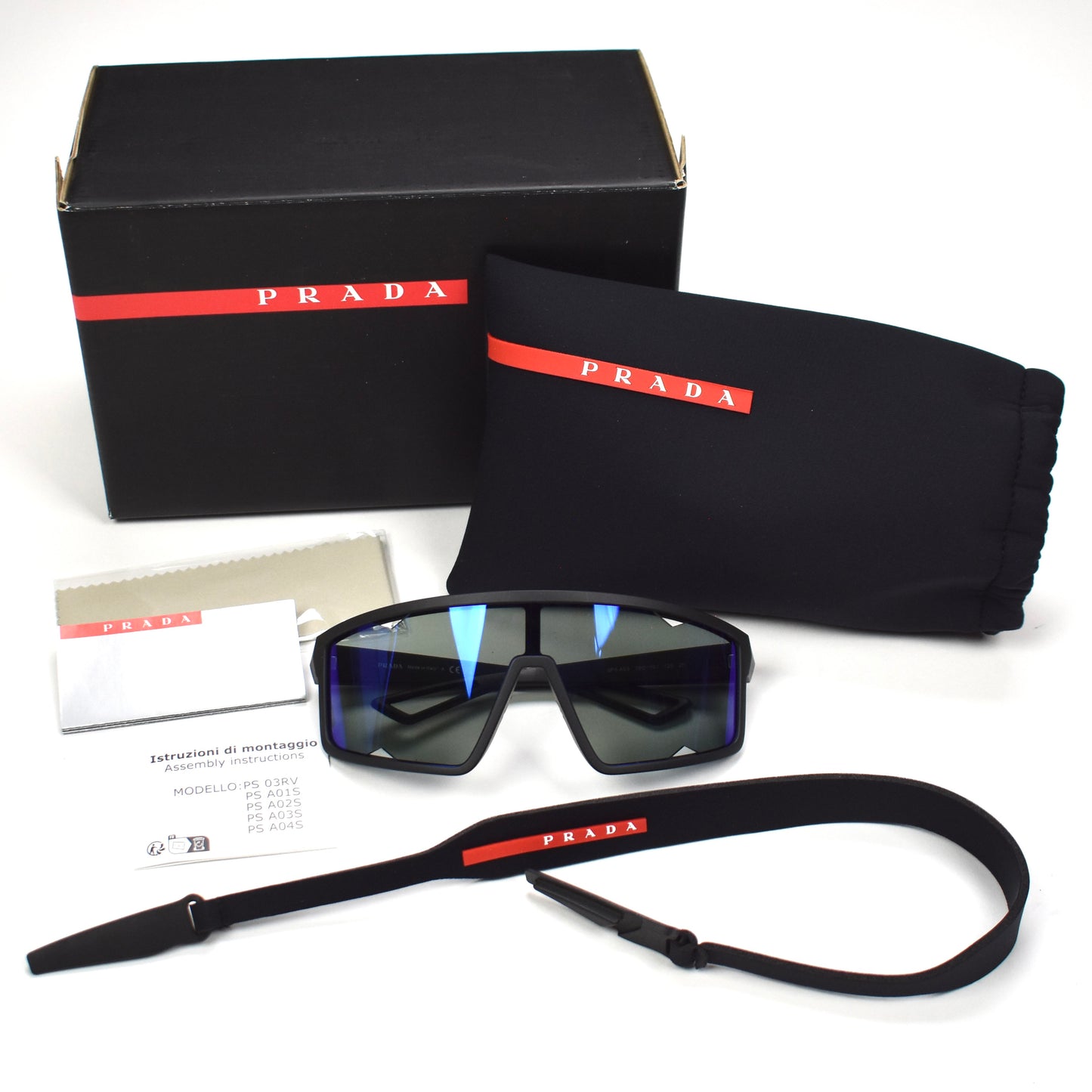 Prada - PS A03S Sport Sunglasses w/ Strap