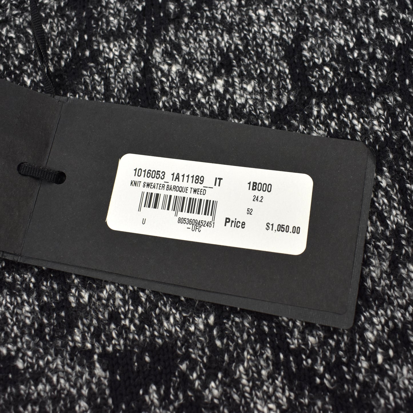 Versace - Black Baroque Knit Tweed Sweater