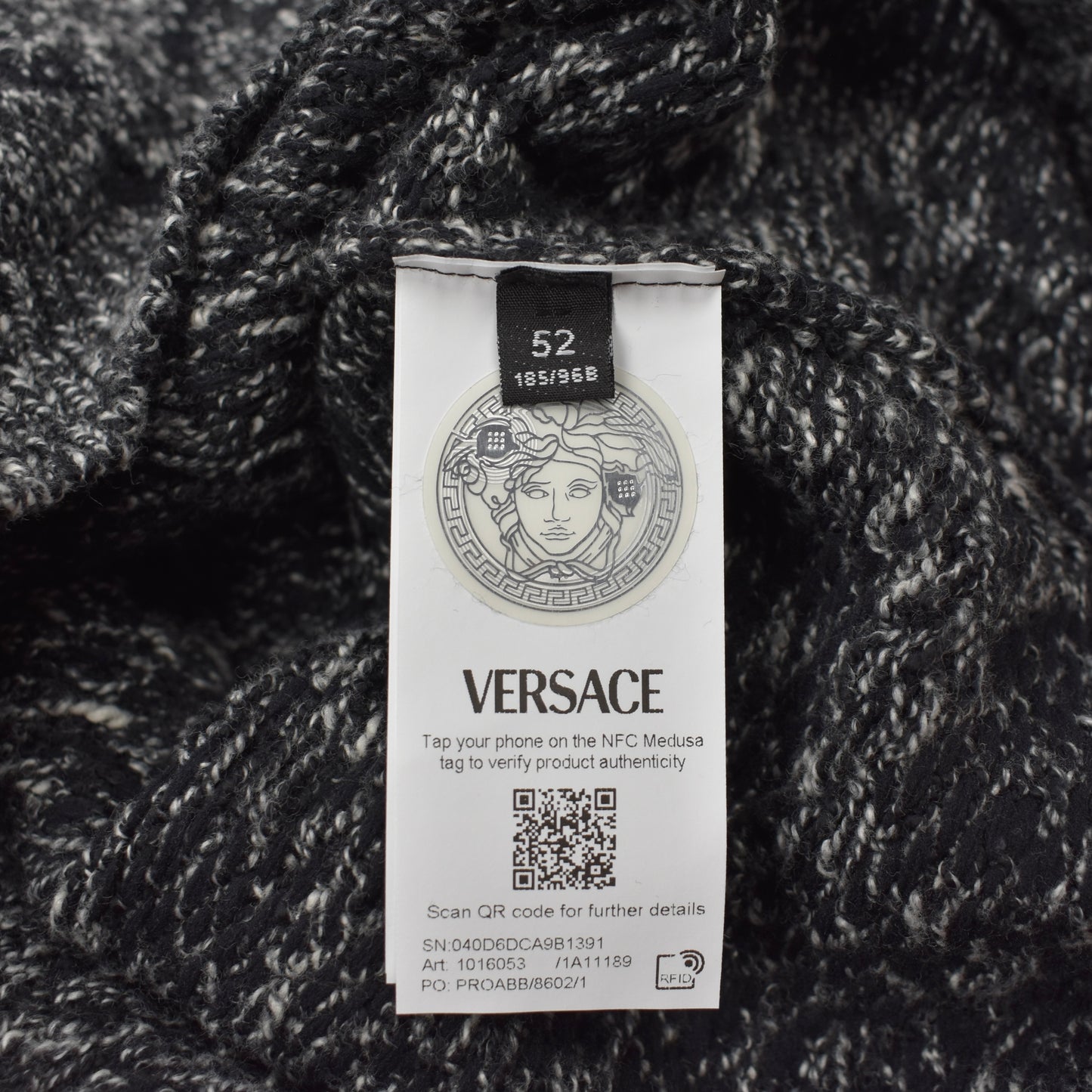 Versace - Black Baroque Knit Tweed Sweater