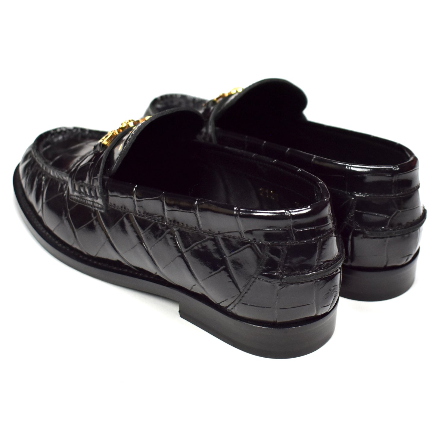 Versace - Women's Medusa '95 Black Croc Effect Loafers