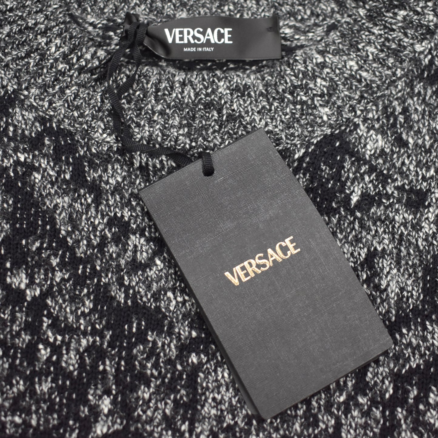Versace - Black Baroque Knit Tweed Sweater