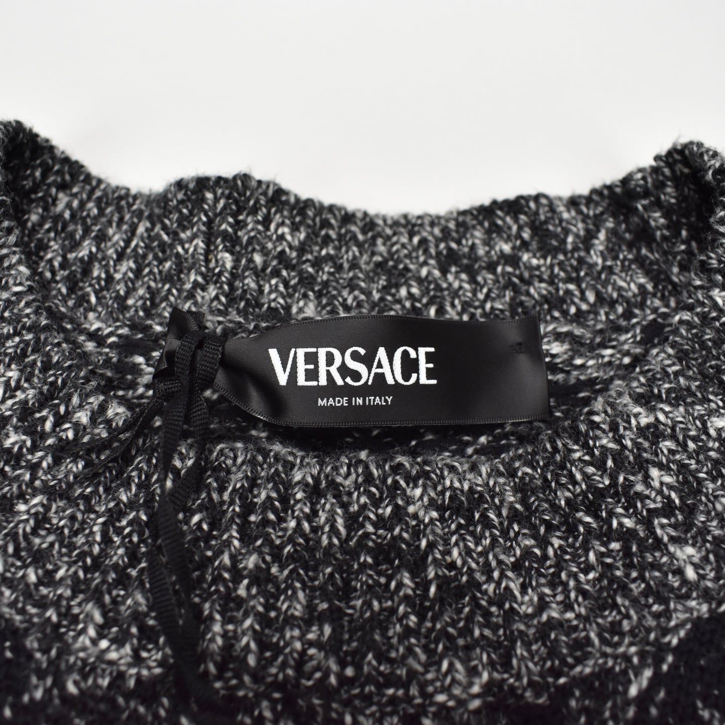 Versace - Black Baroque Knit Tweed Sweater
