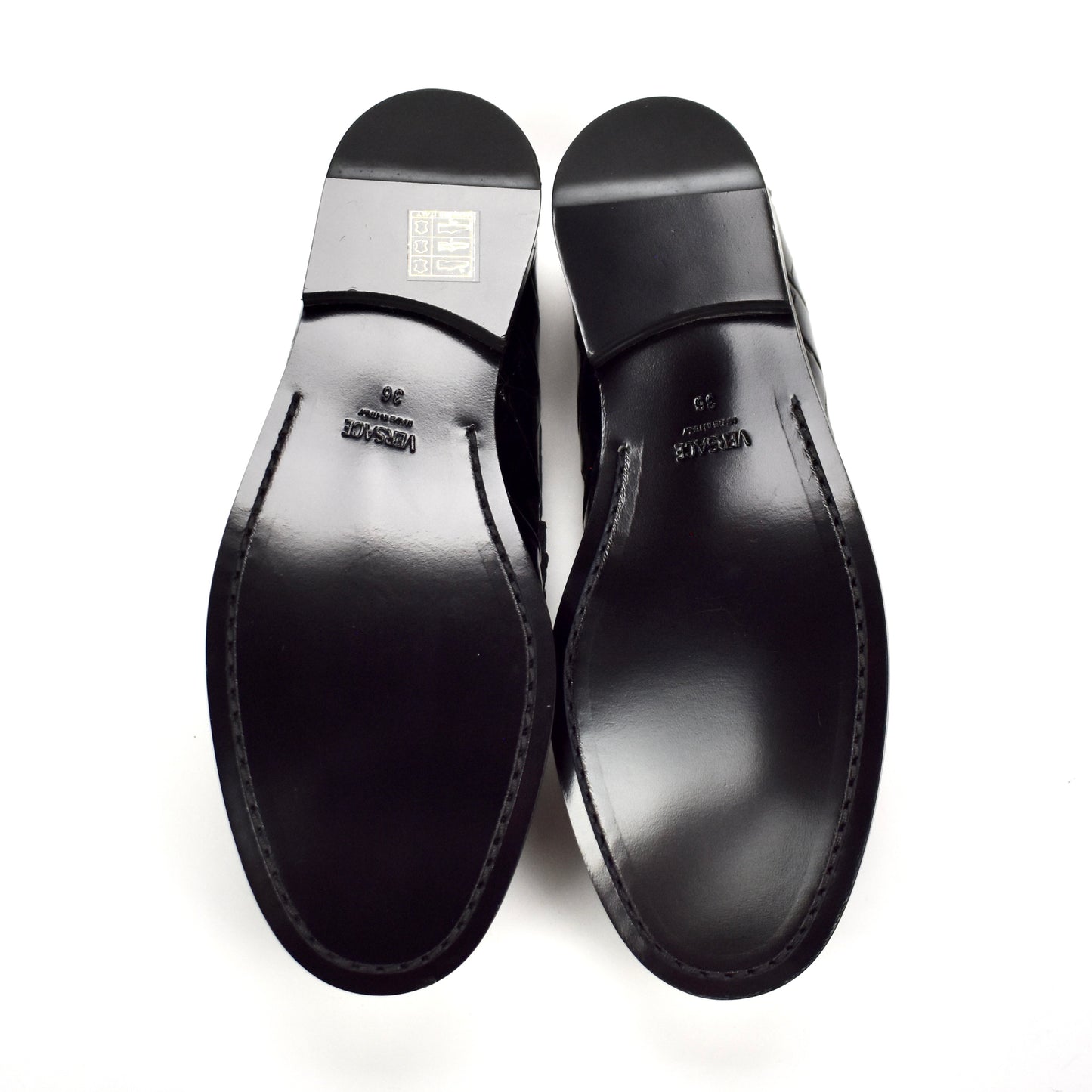 Versace - Women's Medusa '95 Black Croc Effect Loafers