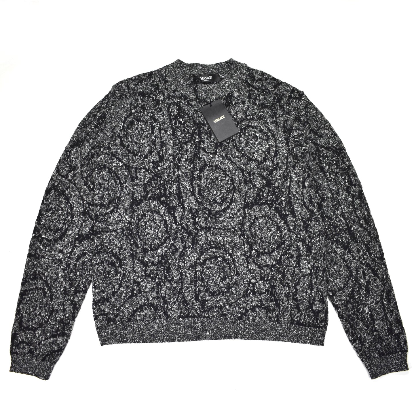 Versace - Black Baroque Knit Tweed Sweater