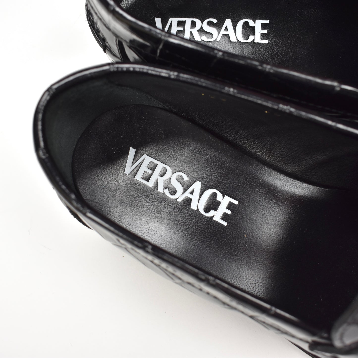 Versace - Women's Medusa '95 Black Croc Effect Loafers