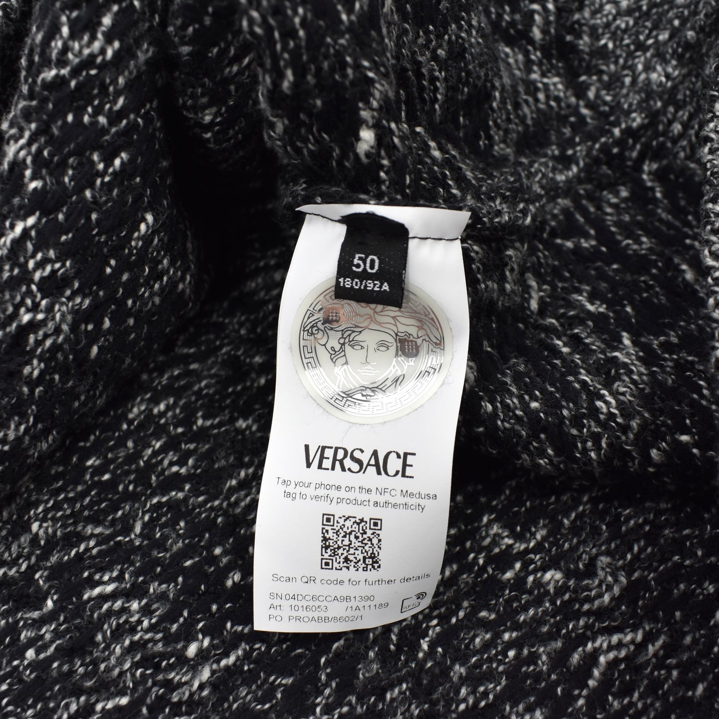 Versace - Black Baroque Knit Tweed Sweater