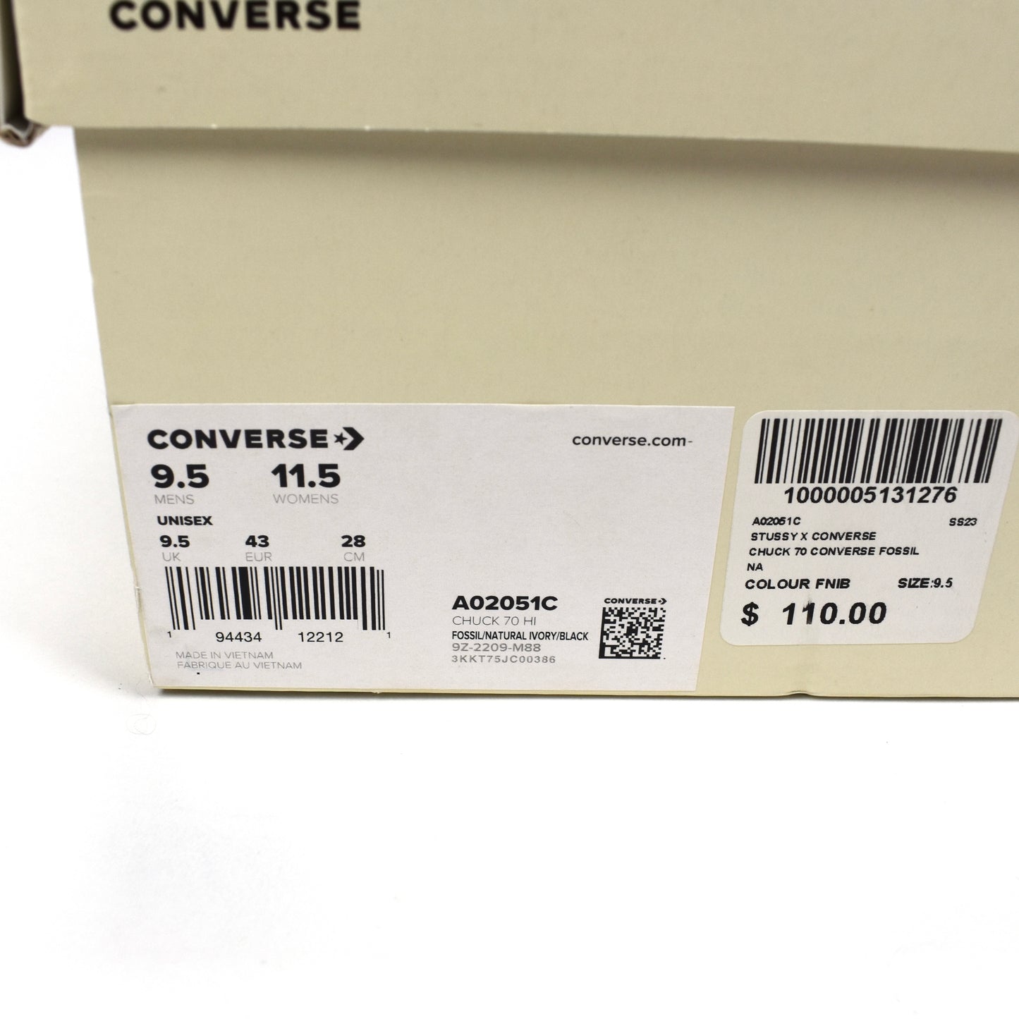 Converse x Stussy - Chuck 70 Hi Sneakers (Fossil/Pearl)