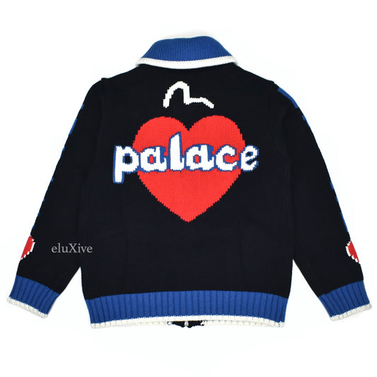 Palace x Evisu - Intarsia Knit Logo Cowichan Sweater
