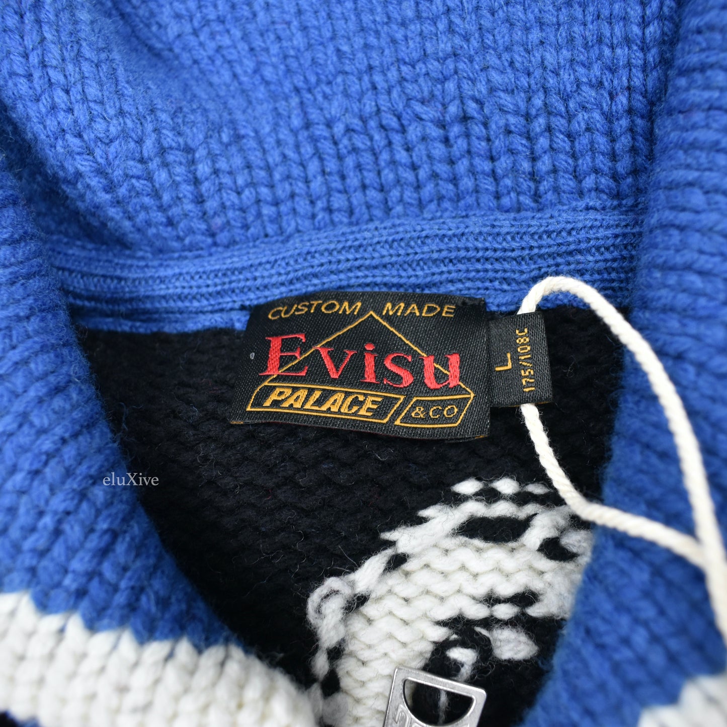 Palace x Evisu - Intarsia Knit Logo Cowichan Sweater