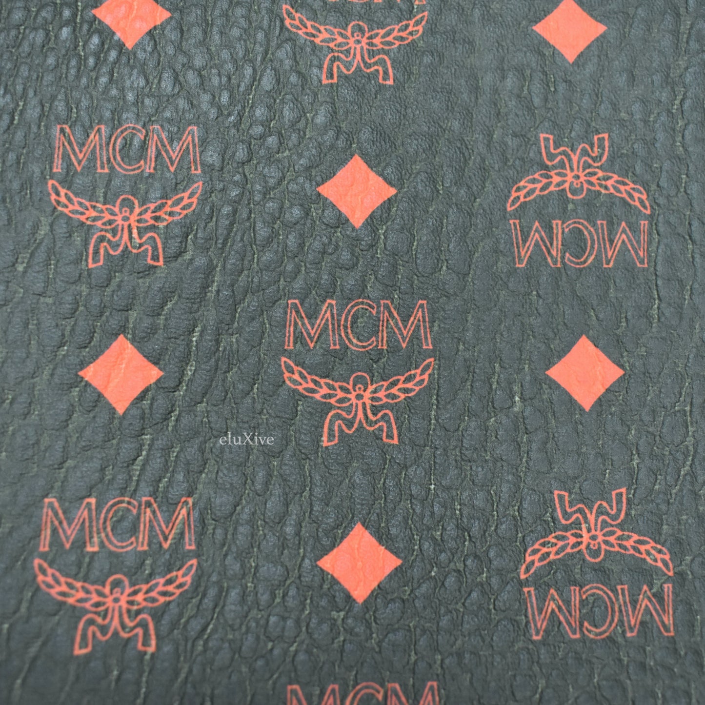MCM - Black/Red Winter Moss Monogram Wristlet/Clutch 3-Piece Set