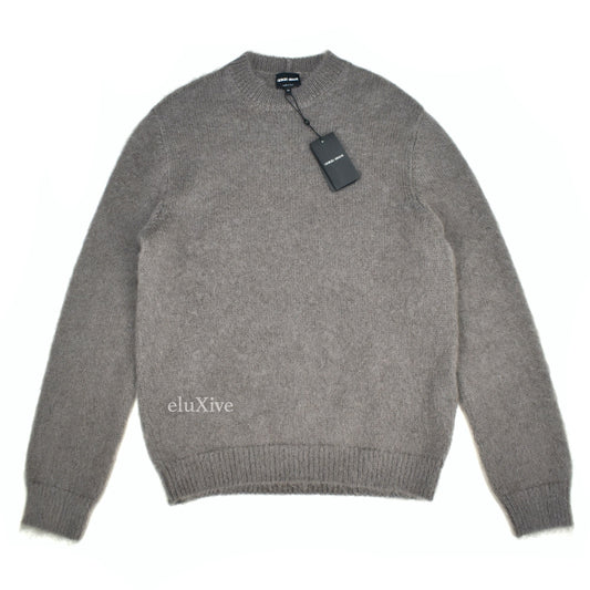Giorgio Armani - Gray Fuzzy Mohair Knit Sweater
