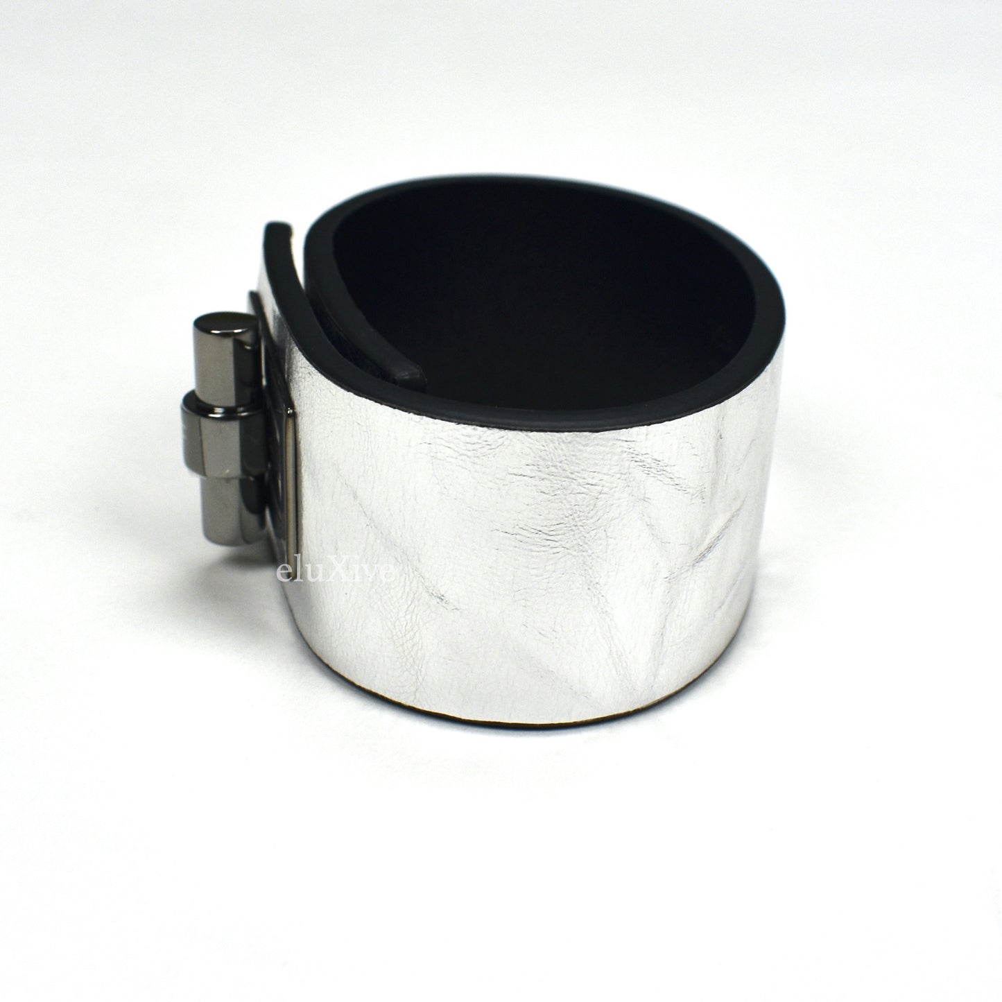 Tom Ford - Silver Leather Turnlock Bracelet