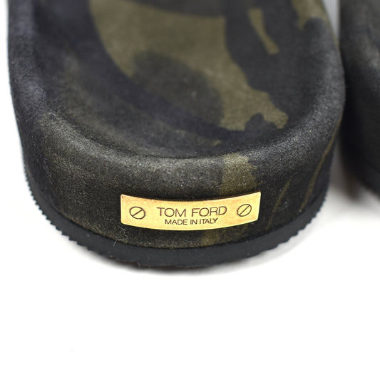 Tom Ford - Camo Suede Chain Slides