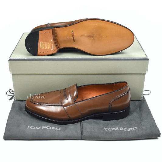 Tom Ford - Brown Calf Leather Penny Loafers