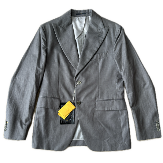 Fendi - Gray Cotton/Linen Peak Lapel Blazer