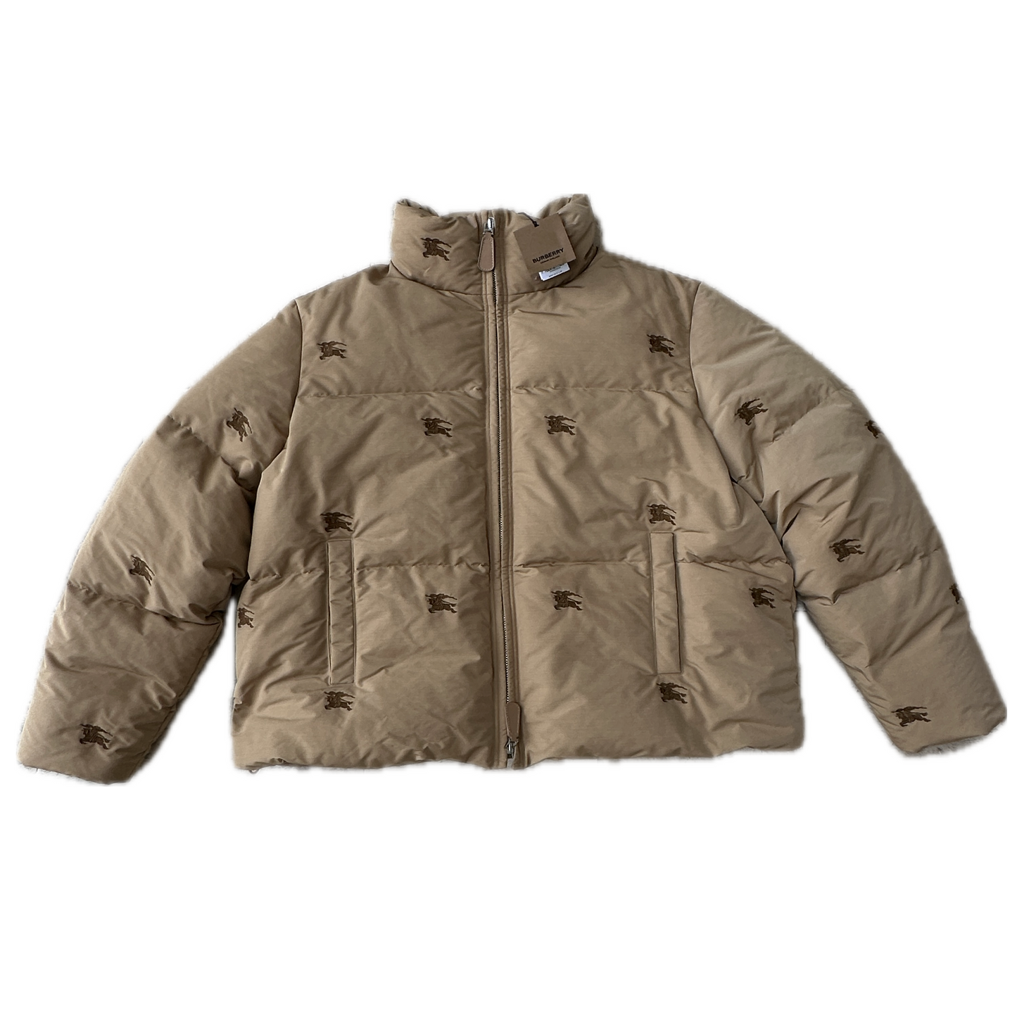 Burberry - Allover Logo Embroidered Down Puffer Jacket